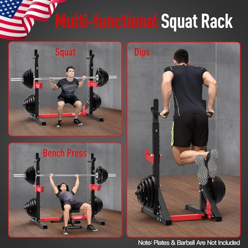 HARISON Adjustable Heavy Duty Squat Rack for Home Gym