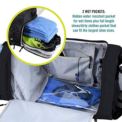 Durable Gym Bag with 10 Compartments – Black
