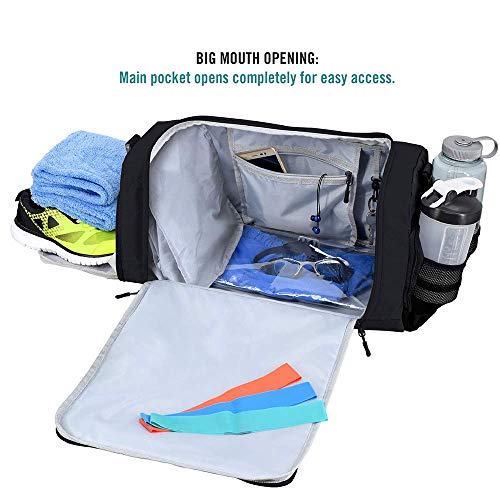 Durable Gym Bag with 10 Compartments – Black