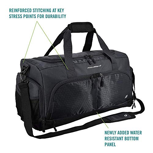 Durable Gym Bag with 10 Compartments – Black