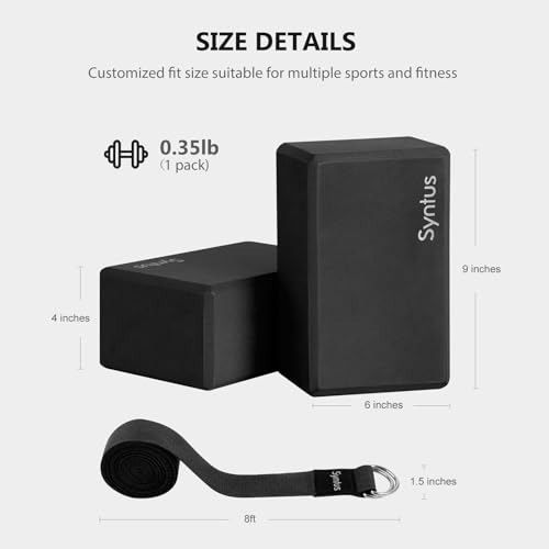 Yoga Block and Strap Set - Non-Slip Foam