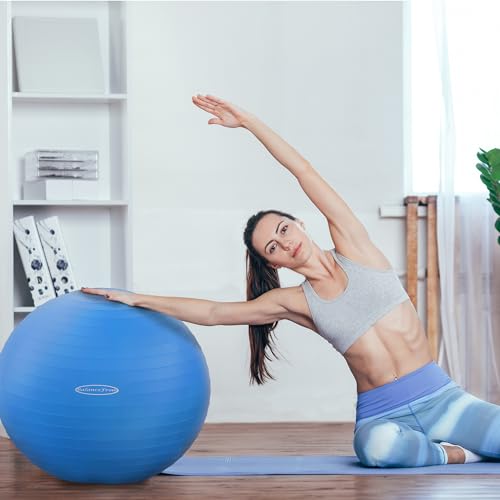 Fitvids Anti-Burst 22-Inch Exercise Ball - Blue