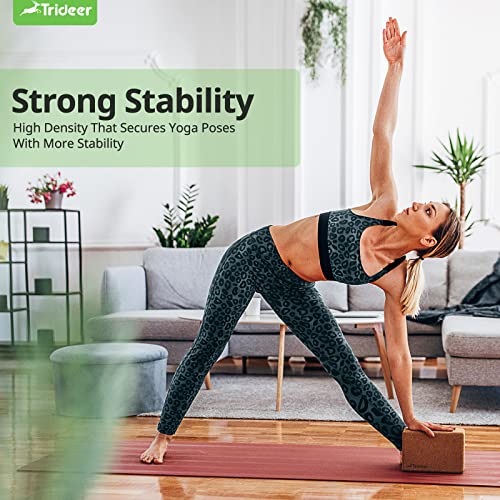 Trideer Eco-Friendly Cork Yoga Blocks - 2 Pack