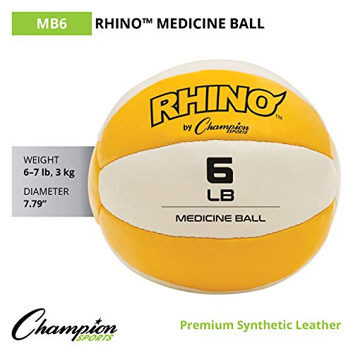 Champion Sports Leather Medicine Balls, 6-7 lbs