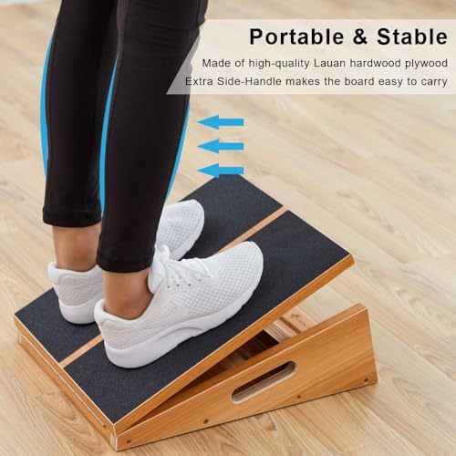 StrongTek Adjustable Wooden Slant Board with Handles