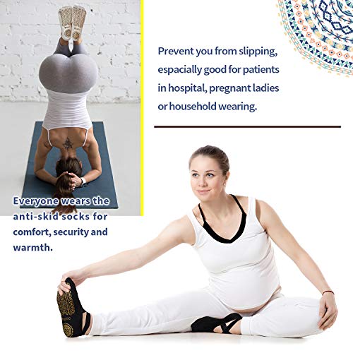 Ozaiic Women's Non-Slip Yoga Socks - 4 Pairs
