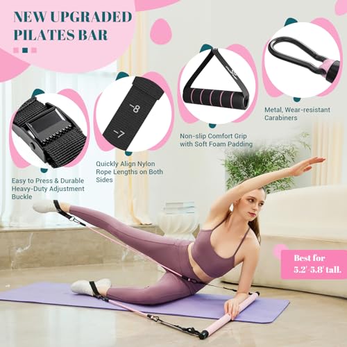 Multifunctional Pilates Bar Kit with Resistance Bands