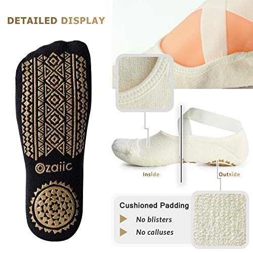 Ozaiic Women's Non-Slip Yoga Socks - 4 Pairs
