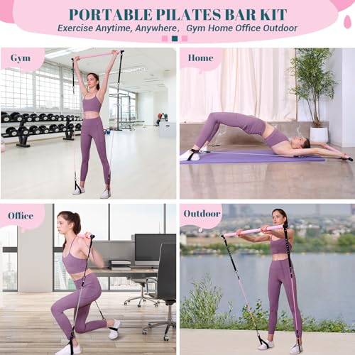 Multifunctional Pilates Bar Kit with Resistance Bands