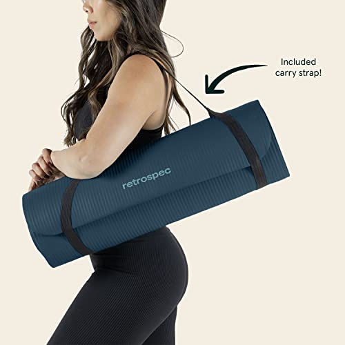 Ocean Blue Non-Slip Yoga Mat with Strap