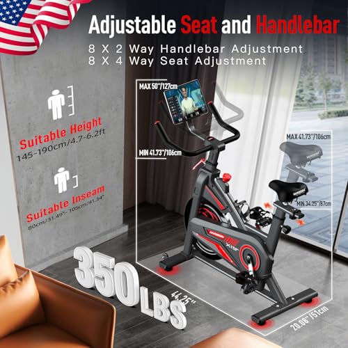 HARISON Bluetooth Magnetic Exercise Bike with Tablet Holder