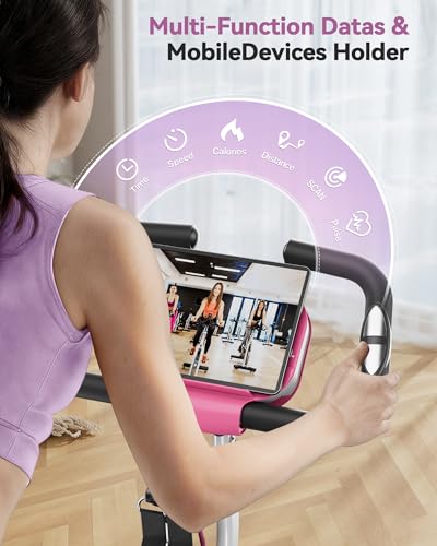 PLENY Folding Exercise Bike with Arm Resistance Band