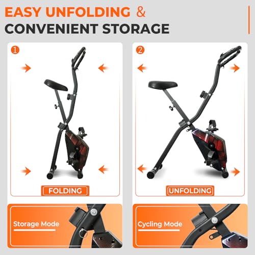 Foldable Magnetic Exercise Bike for Home Workouts