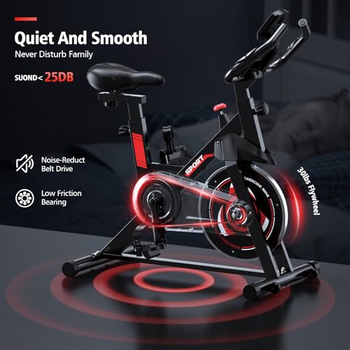Silent Indoor Cycling Bike with Heart Rate Monitor