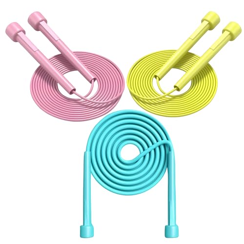 3-Pack Adjustable Kids Jump Ropes for All Ages