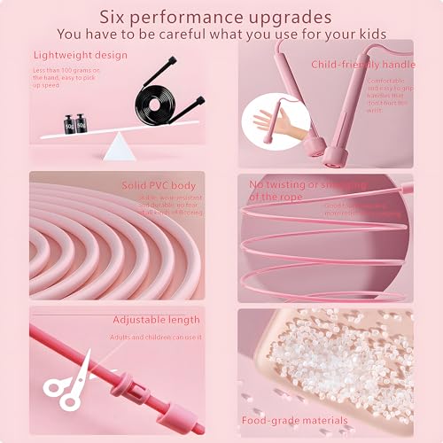 3-Pack Adjustable Kids Jump Ropes for All Ages