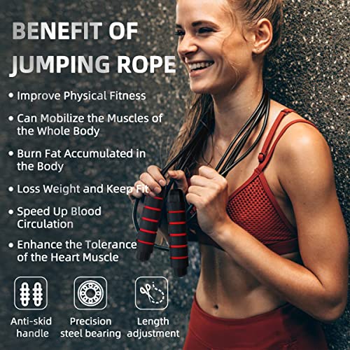 Adjustable Speed Jump Rope with Foam Handles