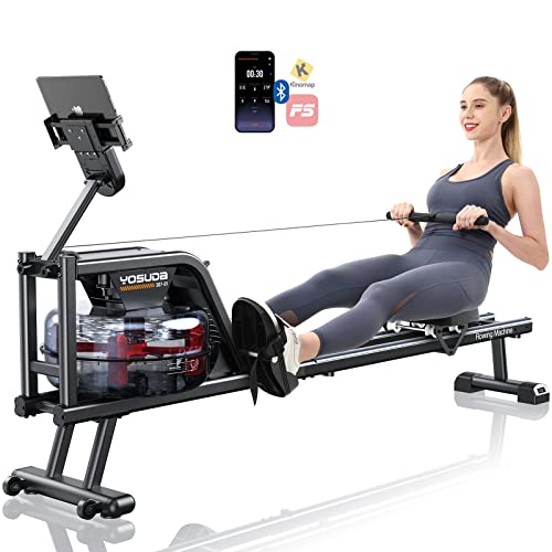 YOSUDA Bluetooth Water Rower for Home Gym