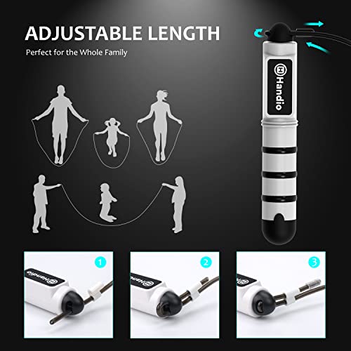 Adjustable Speed Jump Rope with Counter - White