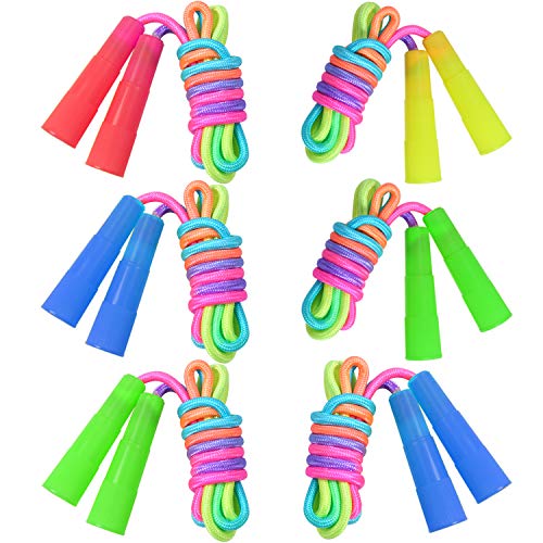 Elcoho 6 Pack Rainbow Jump Ropes Set