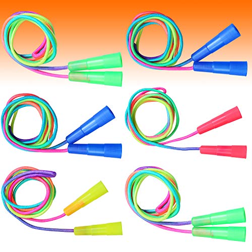 Elcoho 6 Pack Rainbow Jump Ropes Set