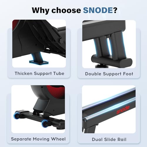 SNODE Magnetic Home Rowing Machine with LCD Monitor