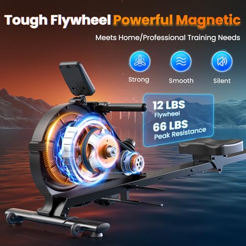 Niceday Foldable Magnetic Rowing Machine with Bluetooth