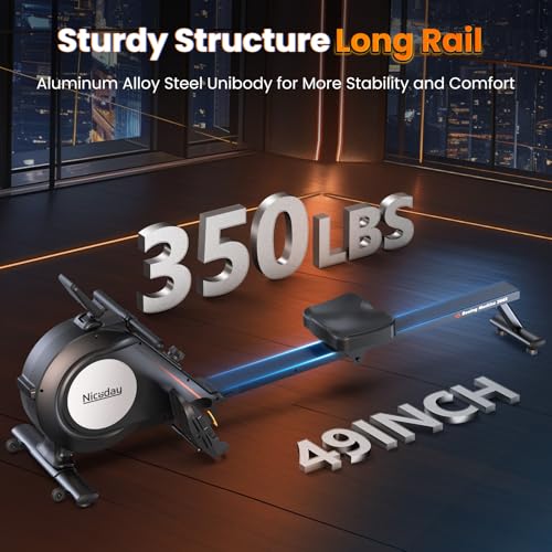 Niceday Foldable Magnetic Rowing Machine with Bluetooth
