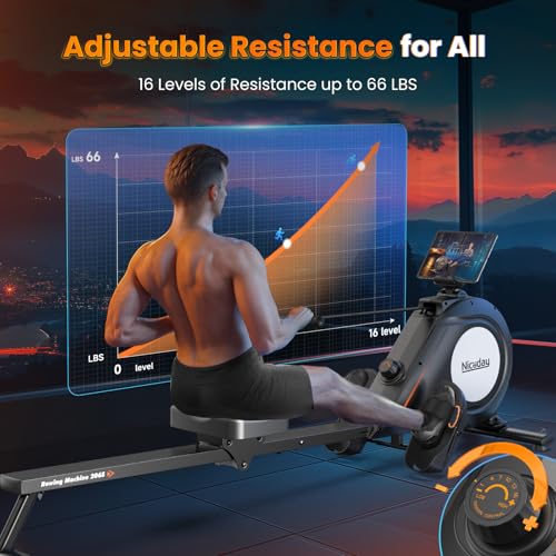 Niceday Foldable Magnetic Rowing Machine with Bluetooth