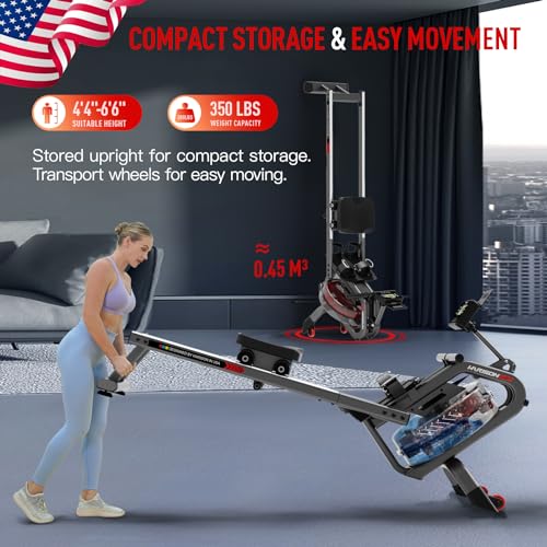 HARISON Foldable Water Rowing Machine with LCD Monitor