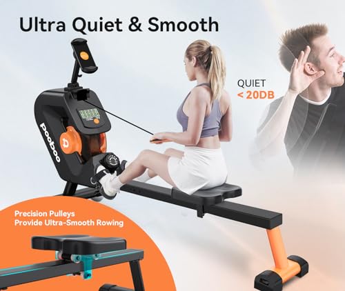 pooboo Magnetic Rowing Machine with LCD Monitor