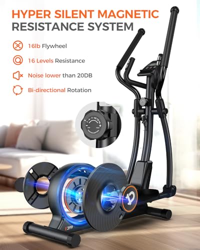 pooboo Elliptical Machine with 16 Resistance Levels