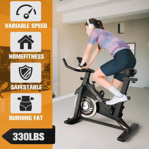 Stationary Exercise Bike with Digital Display & Comfort