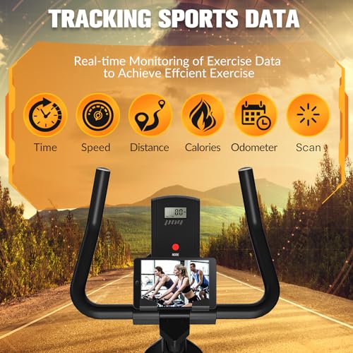 Stationary Exercise Bike with Digital Display & Comfort