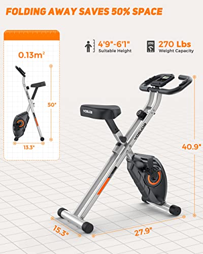 YOSUDA 2-in-1 Folding Exercise Bike for Home Gym