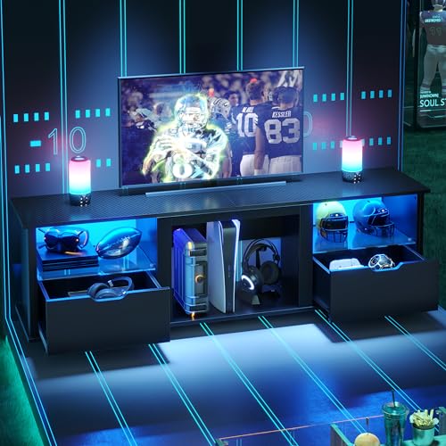 Bestier 70" Modern LED Gaming Center - Black