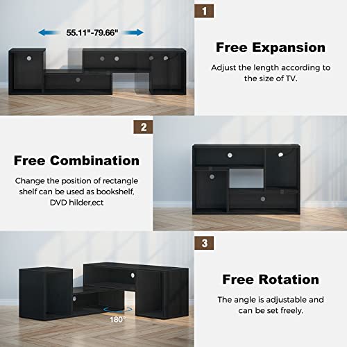 Rolanstar LED TV Stand with Power Outlets
