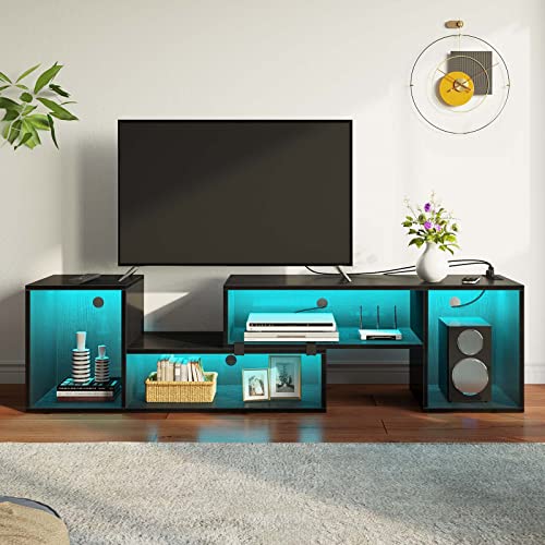 Rolanstar LED TV Stand with Power Outlets