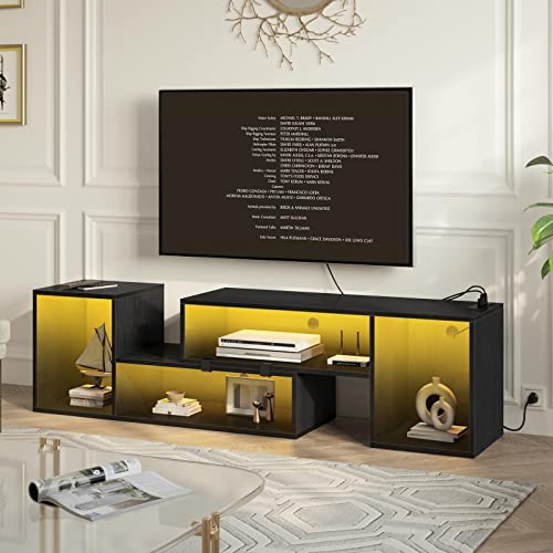 Rolanstar LED TV Stand with Power Outlets