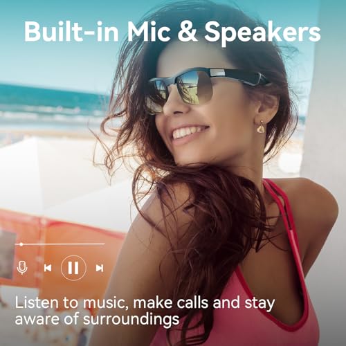 GAXABI Polarized Bluetooth Smart Glasses with Mic