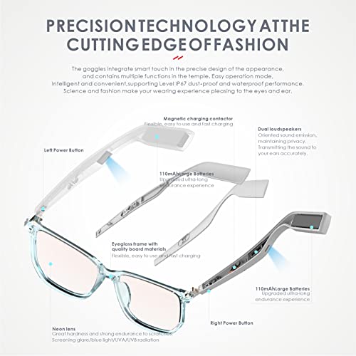 WGP Smart Audio Glasses with Bluetooth & Anti-Blue Light