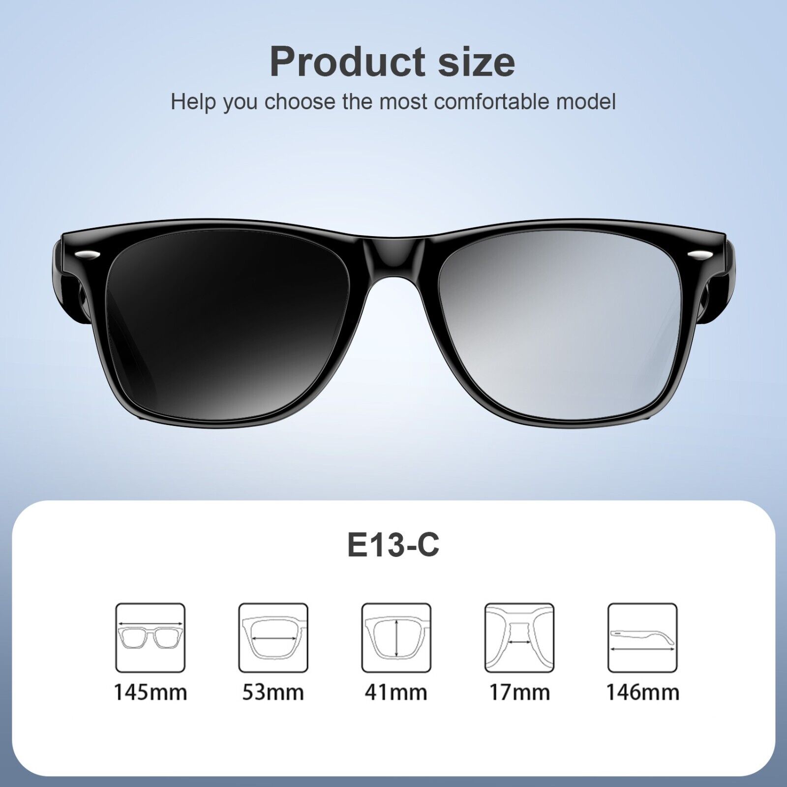 Bluetooth Smart Glasses with Audio and Camera
