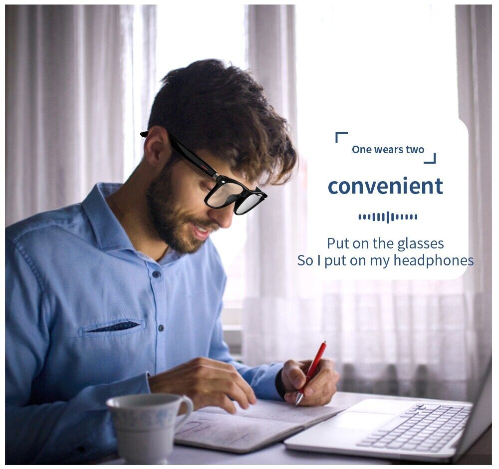 Wireless Smart Glasses with Bluetooth Audio Speakers