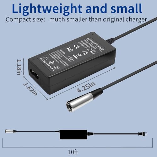 24V 2A Electric Scooter Battery Charger, 3-Pin XLR
