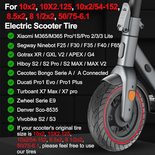 BANGTING Solid Electric Scooter Tires 10x2.125 Inches