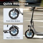 Jasion Foldable Electric Scooter with Seat and Basket