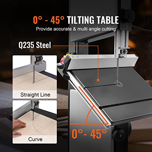 10" Benchtop Bandsaw with Metal Stand, Work Light & Fence