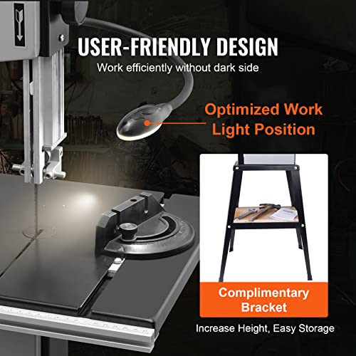 10" Benchtop Bandsaw with Metal Stand, Work Light & Fence