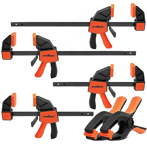 6-Pack Quick Clamps for Woodworking, 12" and 6