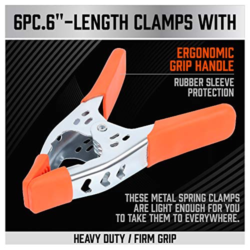 HORUSDY Heavy Duty 6" Spring Clamps (6-Pack)